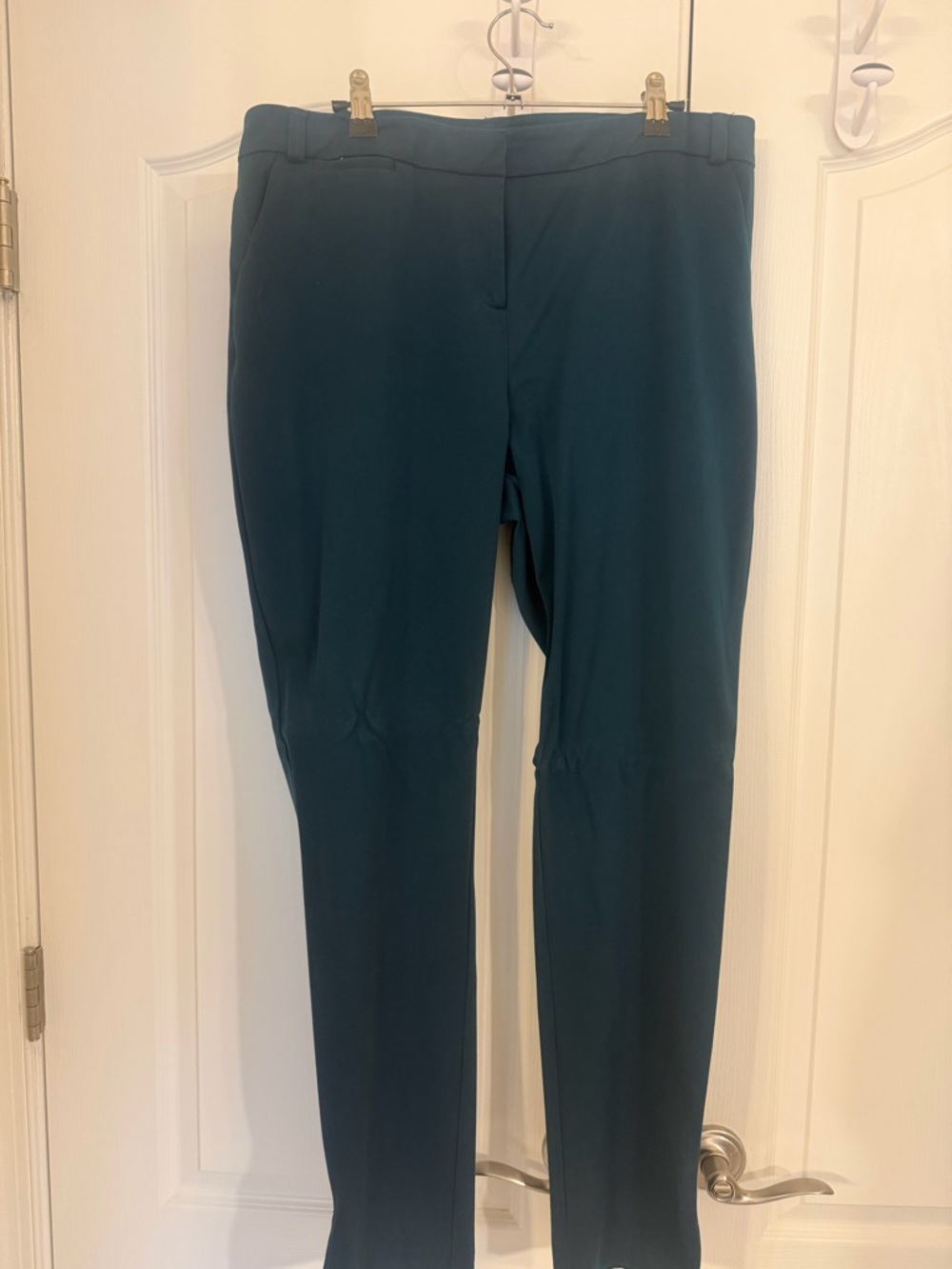 New York & Company Dark Teal Straight-Leg with side zipper Pants